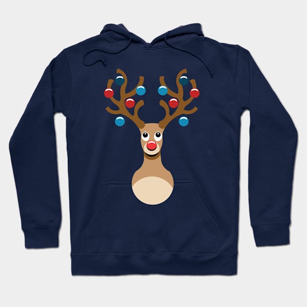 Cute Rudolph Reindeer Xmas tree Hoodie by atomguy